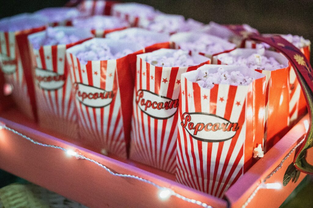holiday party ideas popcorn party movie night